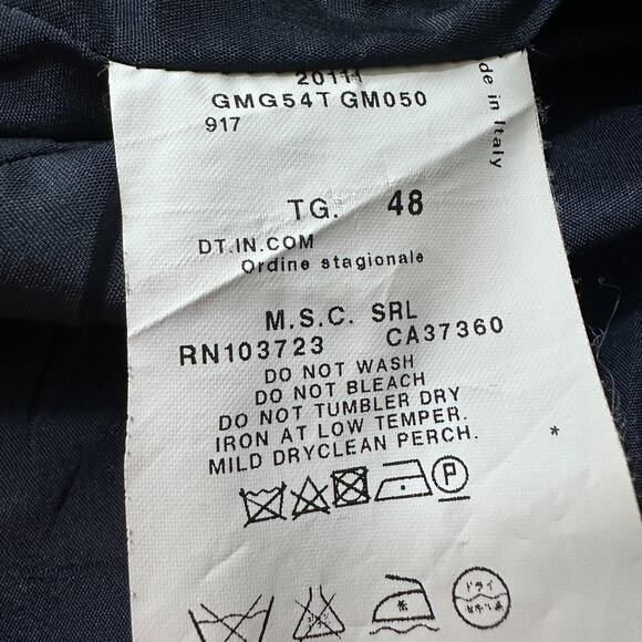 Armani Collezioni Blazer Jacket Women’s 12 Navy Floral Applique Waterfall Lapel - Picture 7 of 11